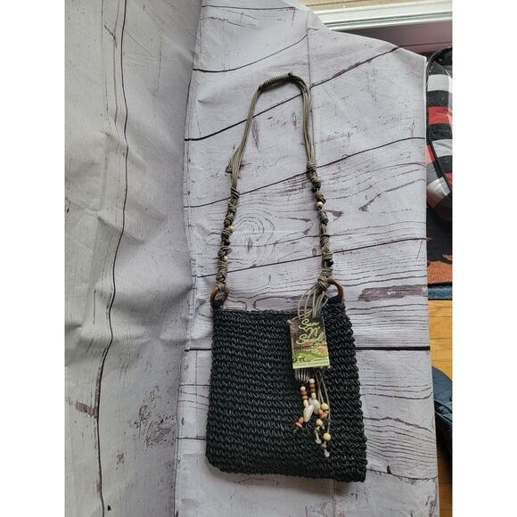 Sun "N" Sand Woven Straw Tassel Crossbody Bag Boho Style With Tags - Picture 9 of 12